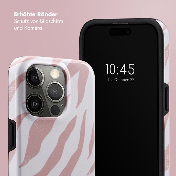 Selencia Vivid Back Cover Apple iPhone 15 Pro - Colorful Zebra Old Pink