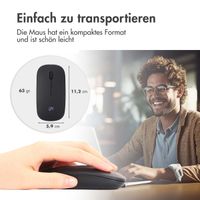 imoshion Kabellose Maus - Wiederaufladbare Computermaus + 2,4G USB-A Adapter - Schwarz