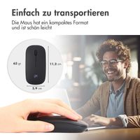 imoshion Kabellose Maus - Wiederaufladbare Computermaus + 2,4G USB-A Adapter - Schwarz