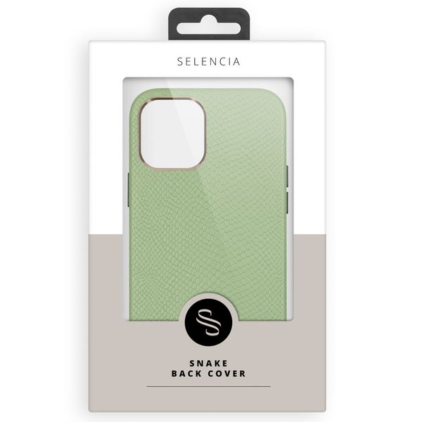 Selencia Gaia Backcover in Schlangenoptik Apple iPhone 12 (Pro) - Grün