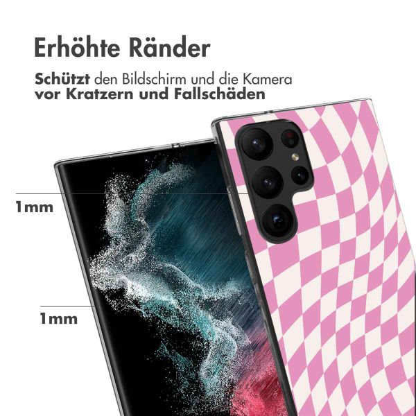 imoshion Design Hülle für das Samsung Galaxy S23 Ultra - Retro Pink Check