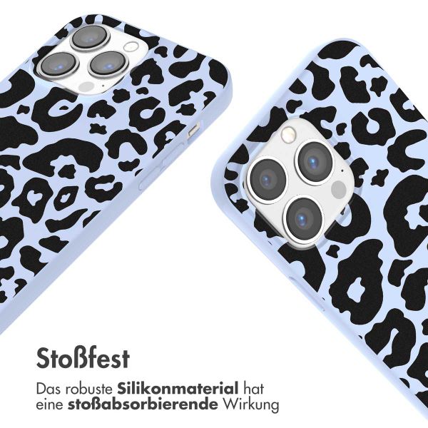 imoshion Silikonhülle design mit Band für das iPhone 13 Pro Max - Animal Lila