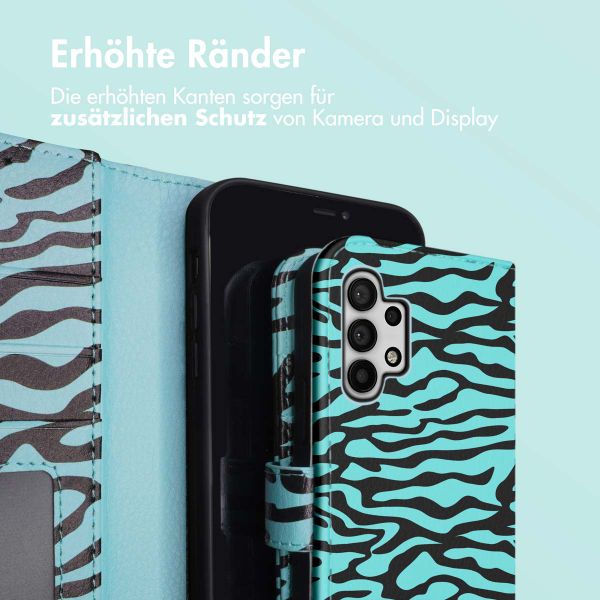 imoshion Design Klapphülle für das Samsung Galaxy A32 (5G) - Black Blue Stripes