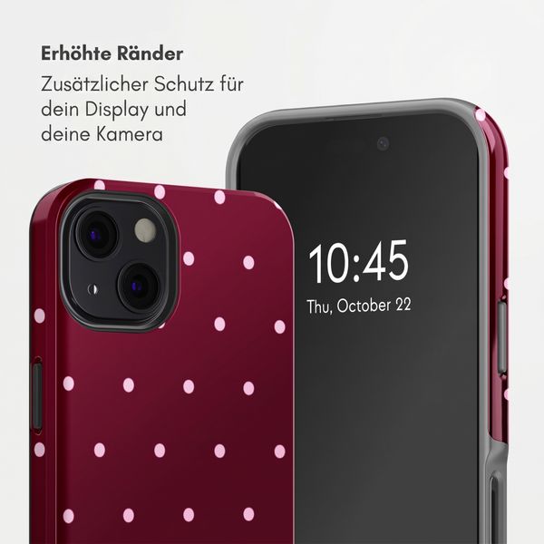 Selencia Vivid Rückabdeckung mit MagSafe Apple iPhone 13 - Happy Dots Burgundy