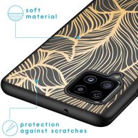 imoshion Design Hülle für das Samsung Galaxy A42 - Blätter / Schwarz