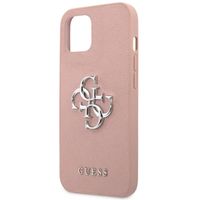 Guess 4G Metal Logo Saffiano Backcover Apple iPhone 13 - Rosa