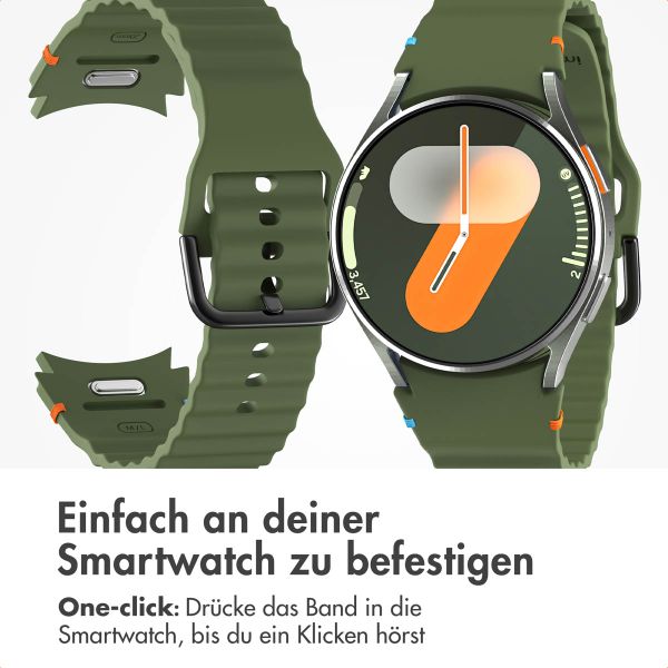 imoshion Wave Silikonarmband für das  Samsung Galaxy Watch 4 / 5 / 6 / 7 / FE (20 mm) - Dunkelgrün