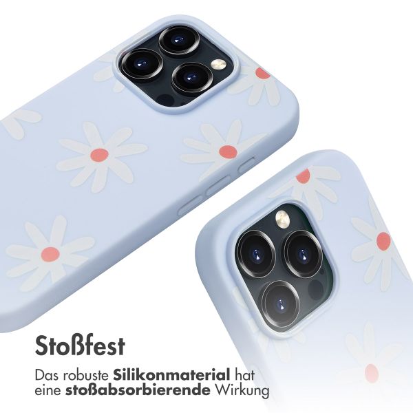 imoshion Silikonhülle design mit Band für das iPhone 16 Pro Max - Lila Flower Distance