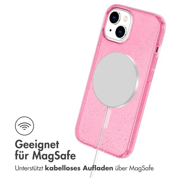imoshion Sparkle Back Cover mit MagSafe Apple iPhone 14 - Glitzer Rosa
