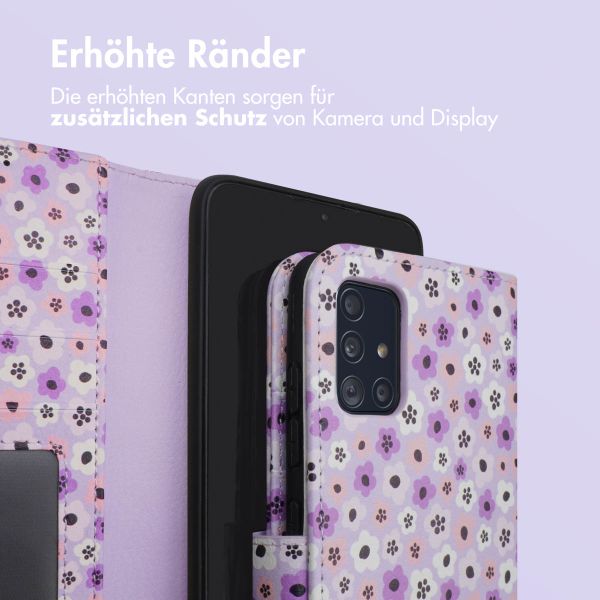 imoshion ﻿Design Klapphülle für das Samsung Galaxy A51 - Purple Flowers