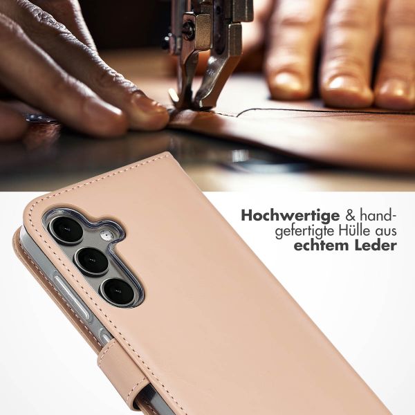 Selencia Echtleder Klapphülle für das Samsung Galaxy S25 - Dusty Pink