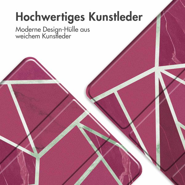 imoshion Design Trifold Klapphülle für das Samsung Galaxy Tab A9 Plus - Bordeaux Graphic