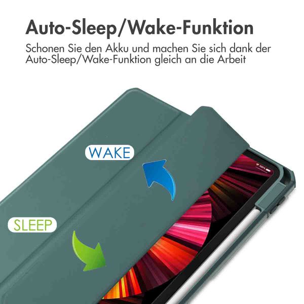 imoshion Trifold Hardcase Klapphülle Apple iPad Pro 11 (2022 / 2021 / 2020 / 2018) - Grün