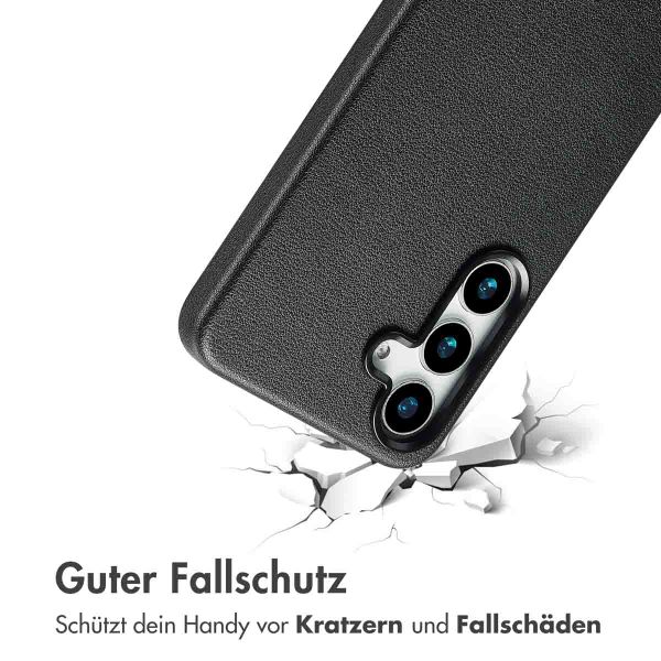 Accezz MagSafe Leather Backcover für das Samsung Galaxy S25 - Onyx Black