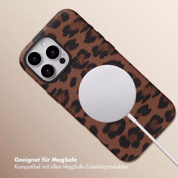 Selencia Sabi Backcover Leopardenmuster mit MagSafe Apple iPhone 16 Pro Max - Mocha Brown
