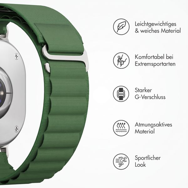 Accezz Nylon Alpine Armband für Samsung Galaxy Watch 9 (40/44mm) / Watch 8 (40/44mm) / Classic (46mm) - Olive Green