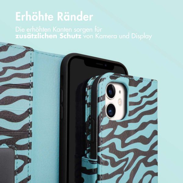 imoshion Design Klapphülle Apple iPhone 11 - Black Blue Stripes