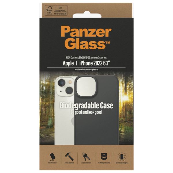 PanzerGlass Biodegradable Back Cover für das iPhone 14 - Schwarz