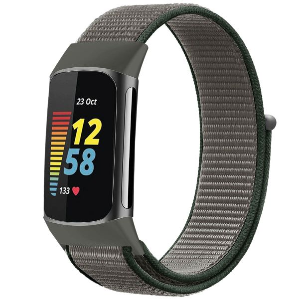 imoshion Nylonarmband für das Fitbit Charge 5 / Charge 6 - Größe L - Dunkelgrau