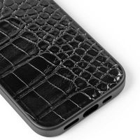 iDeal of Sweden Vegan Leather Back Cover für das iPhone 15 / 14 / 13 - Black Croco