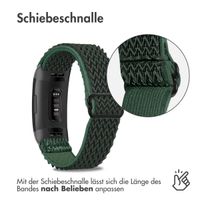imoshion Elastisches Nylonarmband für das  Fitbit Charge 3 / 4 - Grün