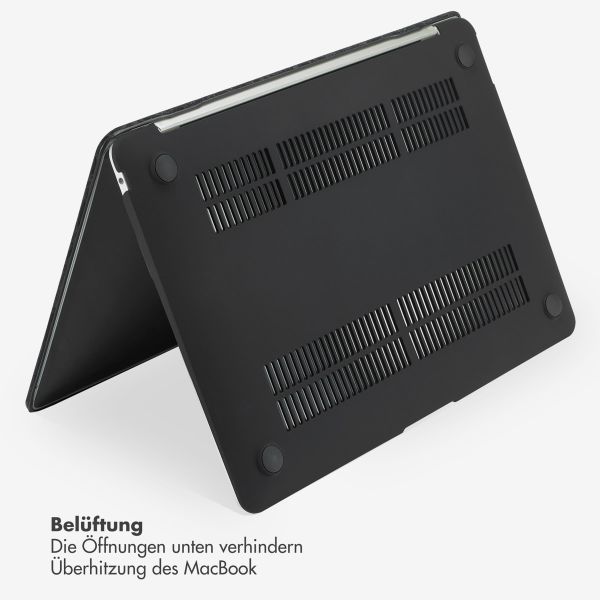 Selencia Cover mit Samtoberfläche das Apple MacBook Air 15 Zoll (2023 / 2024 M3 chip / 2025 M4 chip) - Schwarz