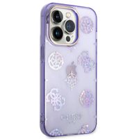 Guess Peony Glitter Back Cover für das iPhone 14 Pro - Violett