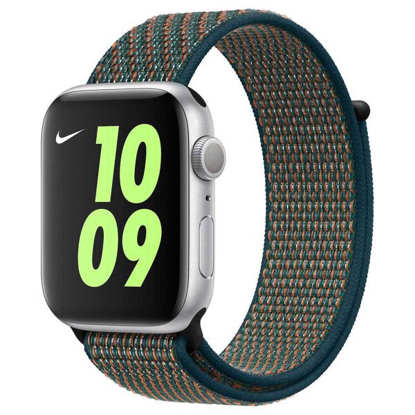 Apple Nike Sport Loop Band für Apple Watch Series 1-9 / SE - 38/40/41 mm / Series 10 - 42 mm - Hyper Crimson / Neptune Green