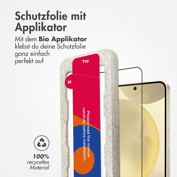 Accezz Vollflächige Schutzfolie aus gehärtetem Glas mit Applikator für das Samsung Galaxy S25 Plus