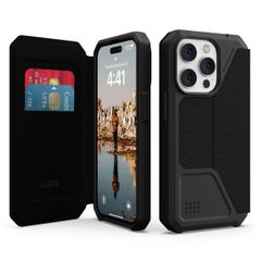 UAG Metropolis LT Klapphülle für das iPhone 14 Pro - Kevlar Black