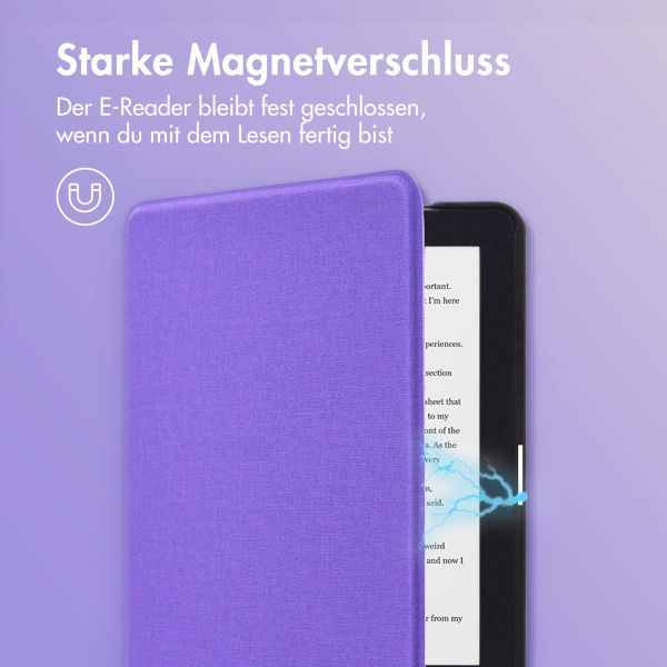 imoshion Canvas Sleepcover Klapphülle Kobo Clara HD - Violett