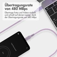 imoshion Braided USB-C-zu-USB-C Kabel - 1 Meter - Lila