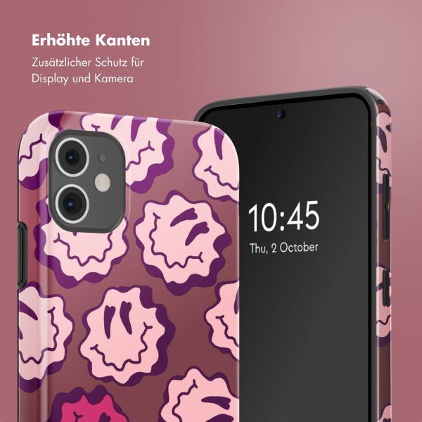 Selencia Vivid Back Cover Apple iPhone 11 - Wavy Smiley Pink