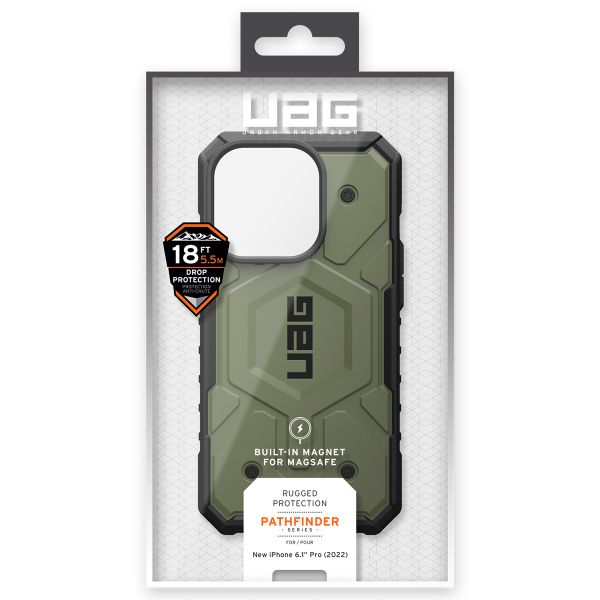 UAG Pathfinder Case MagSafe für das iPhone 14 Pro - Olive