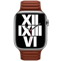 Apple Leather Link Armband für das  Apple Watch Series 1 t/m 11 / SE / Ultra (44/45/46/49 mm) - Größe M/L - Umber