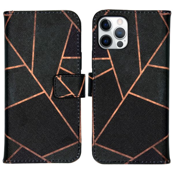 imoshion Design TPU Klapphülle iPhone 12 (Pro) - Black Graphic