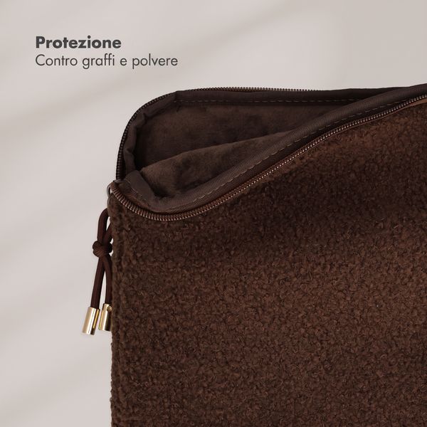 Selencia Teddy Laptop Hülle 13-14 Zoll - Laptop Sleeve - Choco Brown