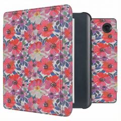 imoshion Design Slim Hard Case Sleepcover mit Stand Kobo Libra Colour - Flower Watercolor