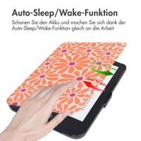 imoshion Design Slim Hard Case Sleepcover für das Kobo Clara 2E / Tolino Shine 4 - Orange Flowers Connect