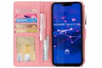 Luxuriöse Portemonnaie-Klapphülle Rosa für Huawei Mate 20 Lite