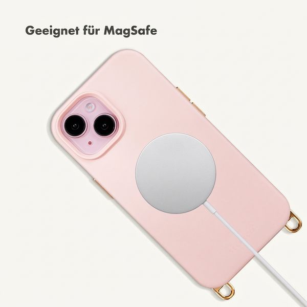Selencia Rivièra Backcover mit MagSafe mit abnehmbaren Haken Apple iPhone 15 - Sorbet Pink