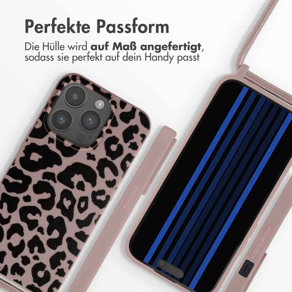 imoshion SilikonHülle design mit Band Apple iPhone 15 Pro - Animal Pink