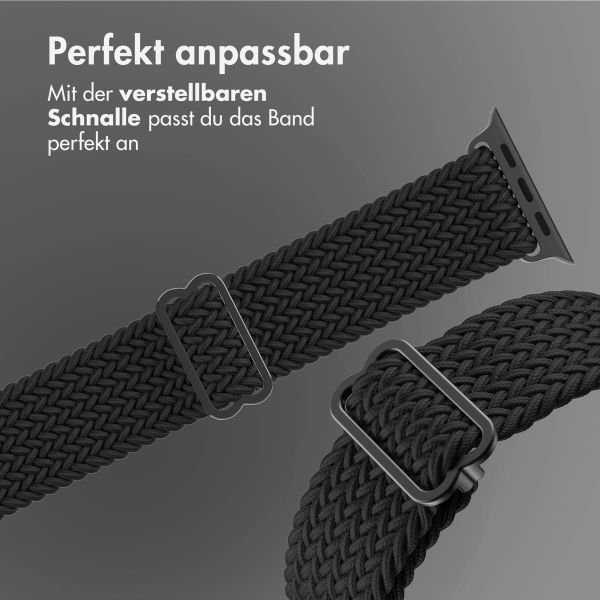 imoshion Gewebtes Nylonarmband für die Apple Watch Series 1 bis 9 / SE (38/40/41 mm) | Series 10 (42 mm) - Schwarz