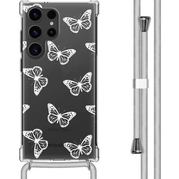 imoshion Design Hülle mit Band für das Samsung Galaxy S23 Ultra - Butterfly