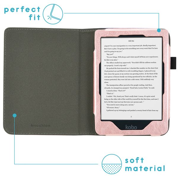 imoshion Vegan Leather Klapphülle Kobo Clara HD - Rosé gold