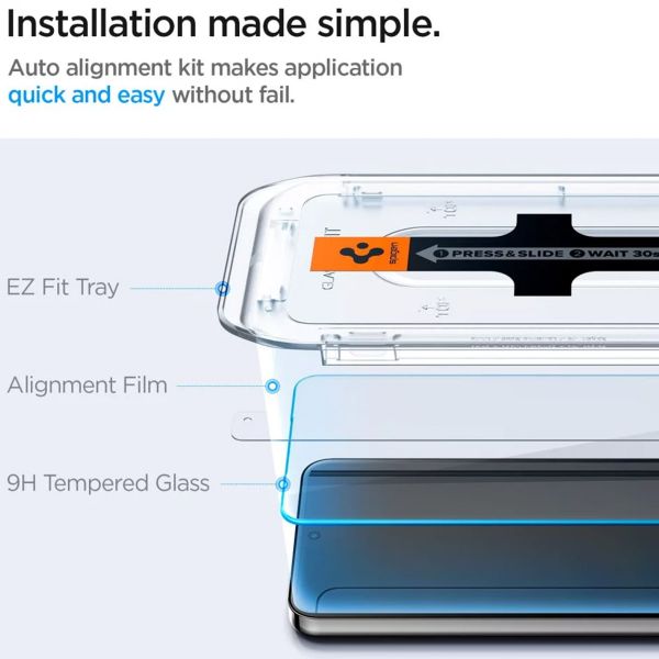 Spigen GLAStR Fit Displayschutzfolie  + Applicator für das Samsung Galaxy S24