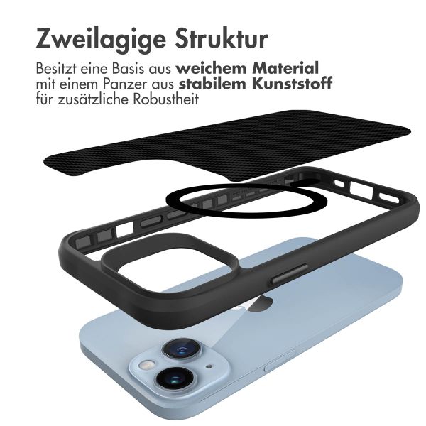 imoshion Rugged Hybrid Carbon Case mit MagSafe für das iPhone 15 Plus - Schwarz