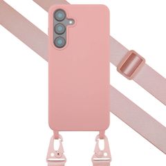 Selencia SilikonHülle mit abnehmbarem Band Samsung Galaxy S25 FE - Sand Pink