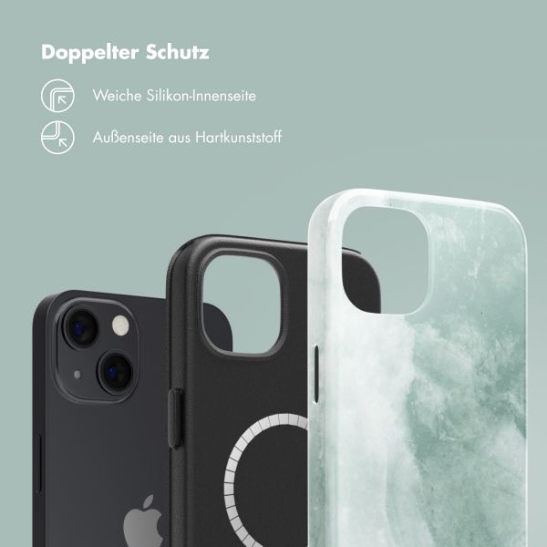 Selencia Vivid Rückabdeckung mit MagSafe Apple iPhone 13 - Marble Grayed Jade