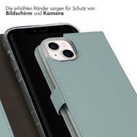 Selencia Echtleder Klapphülle für das iPhone 14 Plus - Air Blue